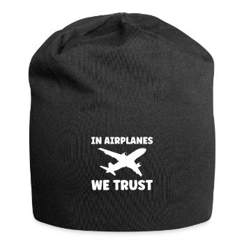 Cadeau avion avion - Bonnet en jersey - noir - Devant
