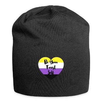 Non-binary non-binary flag LGBTQ gift - Jersey Beanie - black - Front