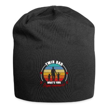 Twin Dad Sons Twin Dad Familiengeschenk - Jersey-Beanie - Schwarz - Vorne