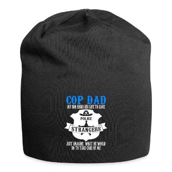 Cop Dad Son Cop Dad Family Geschenk - Jersey-Beanie - Schwarz - Vorne