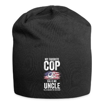 Cop Uncle Nephew Cop Uncle Family Geschenk - Jersey-Beanie - Schwarz - Vorne