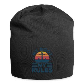 Kapitän Kapitäne Bootfahren Geschenk - Jersey-Beanie - Schwarz - Vorne