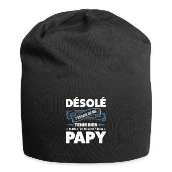 Papi Papi Famille Geschenk - Jersey-Beanie - Schwarz - Vorne