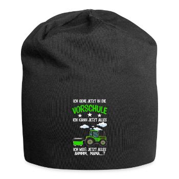 Vorschule Traktor Vorschüler Geschenk - Jersey-Beanie - Schwarz - Vorne