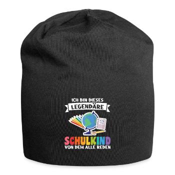 Schulkind Schulanfang Schulbeginn Geschenk - Jersey-Beanie - Schwarz - Vorne