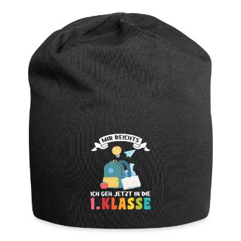 1.Klasse Schulanfang Schulanfänger Geschenk - Jersey-Beanie - Schwarz - Vorne