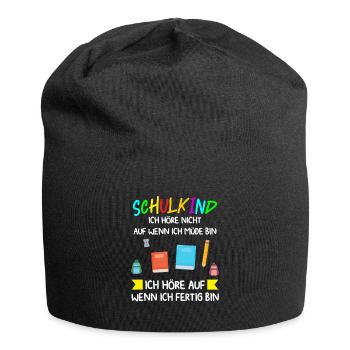 Schulkind Schulanfang Schulanfänger Geschenk - Jersey-Beanie - Schwarz - Vorne