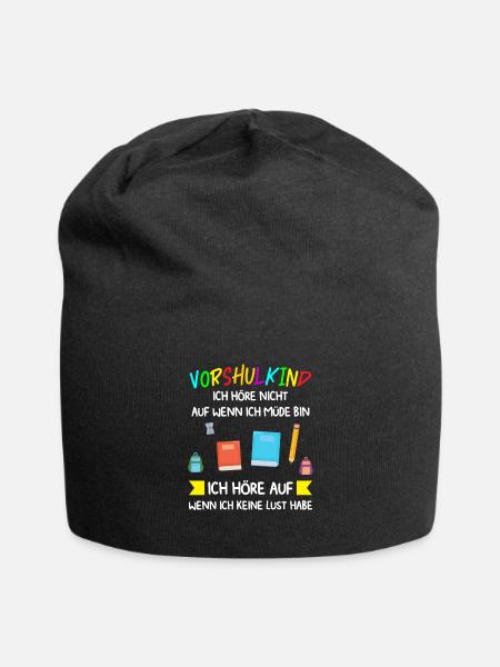 Vorschule Anfang Vorschulkind Geschenk - Jersey-Beanie - Schwarz