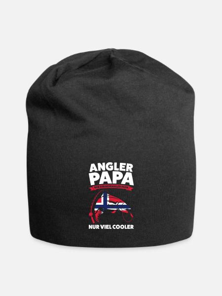 Angler Norwegisch Angeln Norwegen Geschenk - Jersey-Beanie - Schwarz
