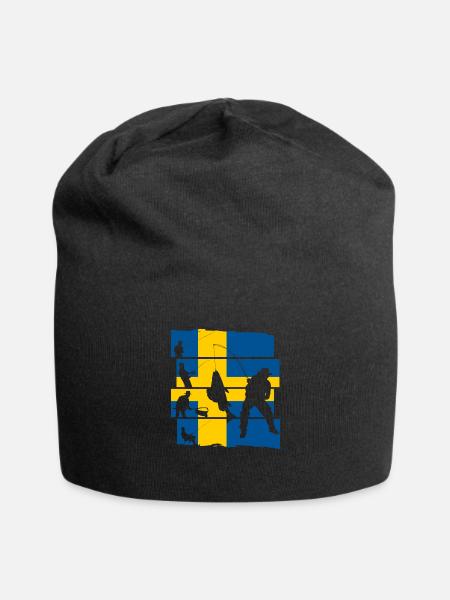 Schwedisch Angler Angeln Schweden Schweden Geschen - Jersey-Beanie - Schwarz