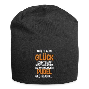 Pudel Hund Hundehalter Geschenk - Jersey-Beanie - Anthrazit - Vorne