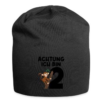 2.Geburtstag Affe 2 Jahre alt Geschenk - Jersey-Beanie - Schwarz - Vorne