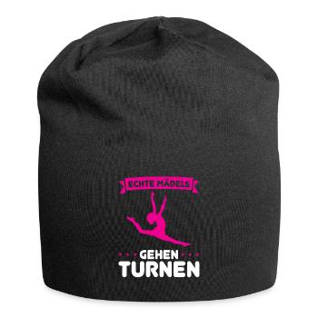 Turnen Mädchen Turnerin Geschenk - Jersey-Beanie - Schwarz - Vorne