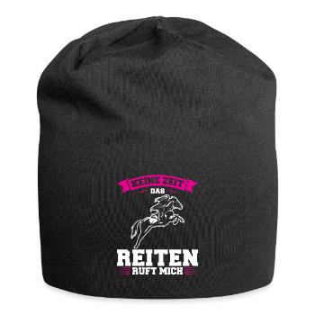 Reiten Mädchen Pferdesport Geschenk - Jersey-Beanie - Schwarz - Vorne