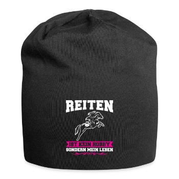 Reiten Mädchen Reiterhof Geschenk - Jersey-Beanie - Schwarz - Vorne