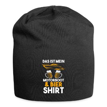 Motorboot Bier Bootfahren Geschenk - Jersey-Beanie - Schwarz - Vorne