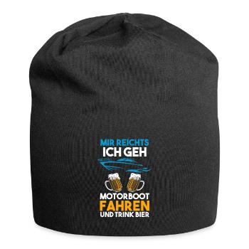 Motorboot Bier Bootsbesitzer Geschenk - Jersey-Beanie - Schwarz - Vorne