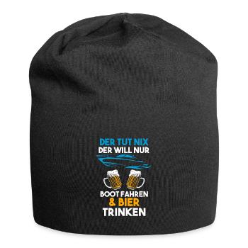 Boot Bier Bootsfahrer Geschenk - Jersey-Beanie - Schwarz - Vorne