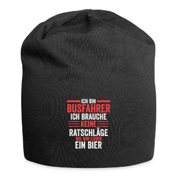 Busfahrer Bier Schulbus Geschenk - Jersey-Beanie - Schwarz - Vorne