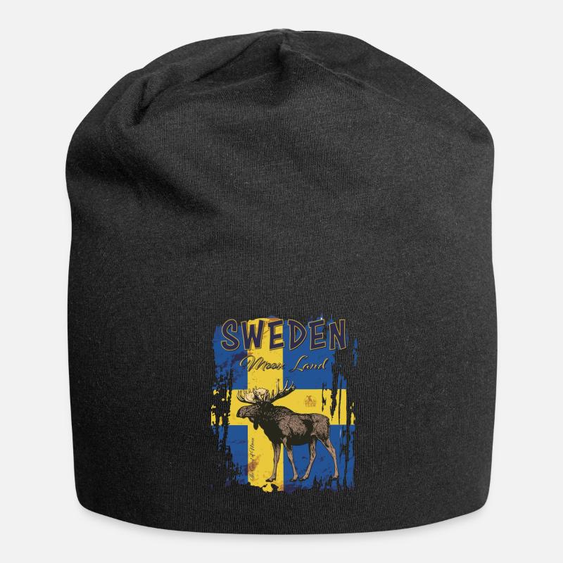 Suède - Schweden - Sverige - Moose - Bonnet en jersey - noir