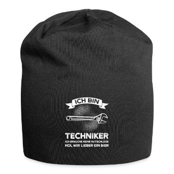 Techniker Bier Technik Geschenk - Jersey-Beanie - Schwarz - Vorne