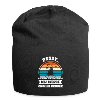 Großer Bruder Pinguin Grosser Bruder Geschenk - Jersey-Beanie - Schwarz - Vorne