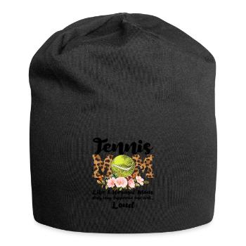 Tennis Mama Tennisspiel Tennis Geschenk - Jersey-Beanie - Schwarz - Vorne