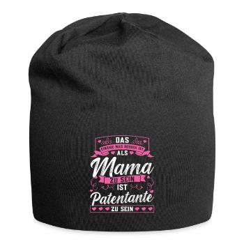 Patentante Taufe Patin Geschenk - Jersey-Beanie - Schwarz - Vorne