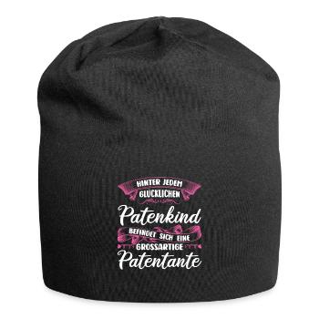 Patentante Taufe Patentanten Geschenk - Jersey-Beanie - Schwarz - Vorne