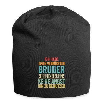 Bruder Schwester Geschwister Geschenk - Jersey-Beanie - Schwarz - Vorne