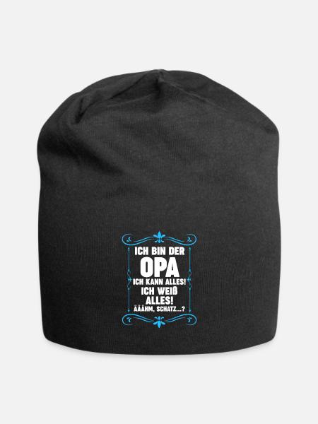 Opa Großvater Großvater Geschenk - Jersey-Beanie - Schwarz