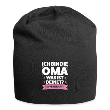 Oma Großmutter Enkelkind Geschenk - Jersey-Beanie - Schwarz - Vorne