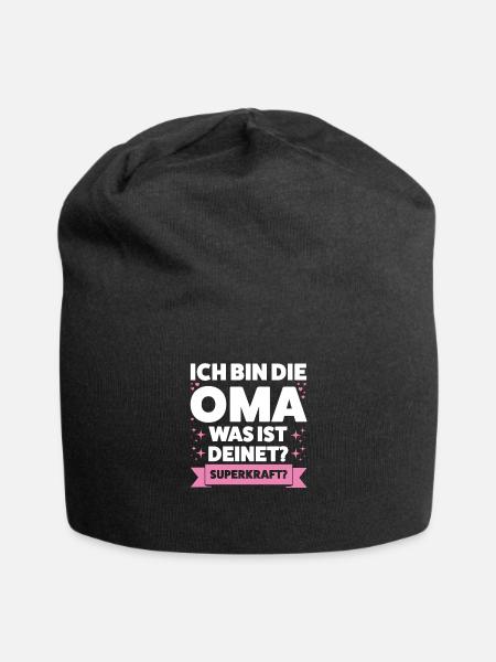 Oma Großmutter Enkelkind Geschenk - Jersey-Beanie - Schwarz