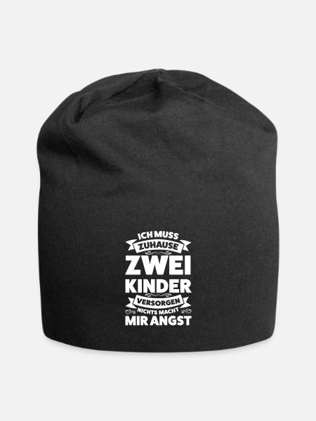 Eltern 2 Kinder Mama von 2 Kindern Geschenk - Jersey-Beanie - Schwarz