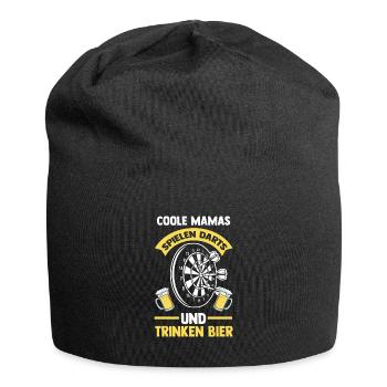 Dart & Bier Mama Dartspielerin Geschenk - Jersey-Beanie - Schwarz - Vorne