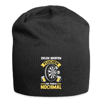 Dart Bier Dartsport Geschenk - Jersey-Beanie - Schwarz - Vorne