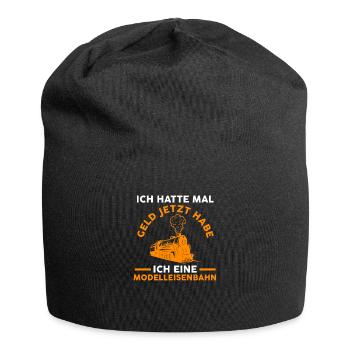 Modelleisenbahn Bahn Eisenbahner Geschenk - Jersey-Beanie - Schwarz - Vorne