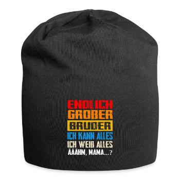 Großer Bruder Familie Grosser Bruder Geschenk - Jersey-Beanie - Schwarz - Vorne