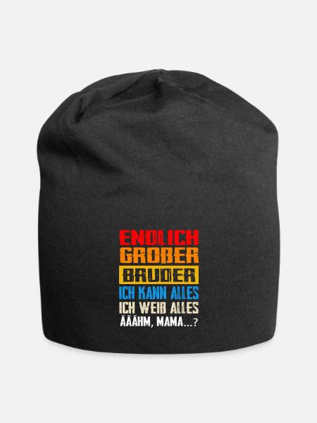 Großer Bruder Familie Grosser Bruder Geschenk - Jersey-Beanie - Schwarz