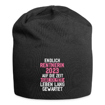 Rentnerin 2023 Rente Rentnerin Geschenk - Jersey-Beanie - Schwarz - Vorne