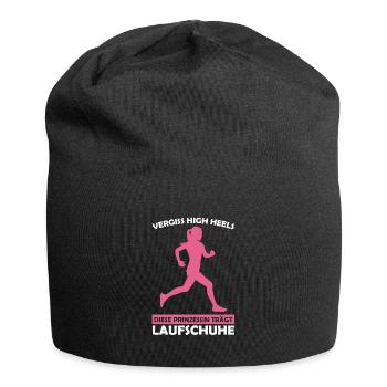 Läuferin Sport Joggerin Geschenk - Jersey-Beanie - Schwarz - Vorne