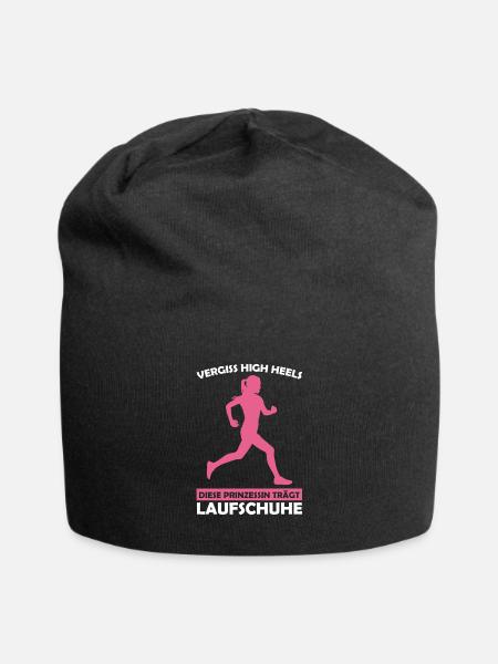 Läuferin Sport Joggerin Geschenk - Jersey-Beanie - Schwarz