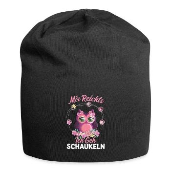 Eule Vogel Schaukeln Geschenk - Jersey-Beanie - Schwarz - Vorne
