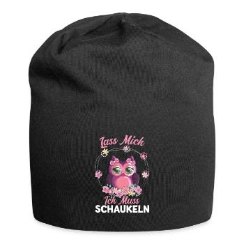 Eule Vogel Schaukeln Geschenk - Jersey-Beanie - Schwarz - Vorne
