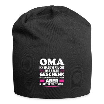 Oma Familie Enkelkind Geschenk - Jersey-Beanie - Schwarz - Vorne