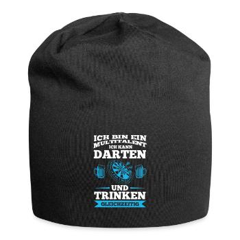 Darten Trinken Dartspieler Geschenk - Jersey-Beanie - Schwarz - Vorne