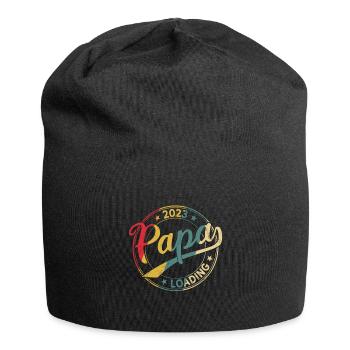 Papa 2023 loading Schwanger 2023 werdender Papa - Jersey-Beanie - Schwarz - Vorne