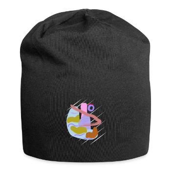 Pinsel- Vektor abstraktes Design mit Nase - Jersey-Beanie - Schwarz - Vorne