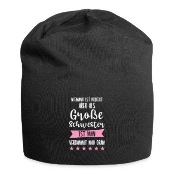 Große Schwester Familie Grosse Schwester Geschenk - Jersey-Beanie - Schwarz - Vorne