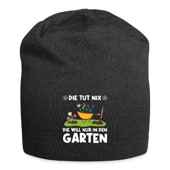 Garten Pflanze Gärtnerei Geschenk - Jersey-Beanie - Anthrazit - Vorne